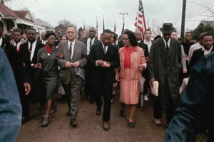 Kings Marching in Selma Neighborhood