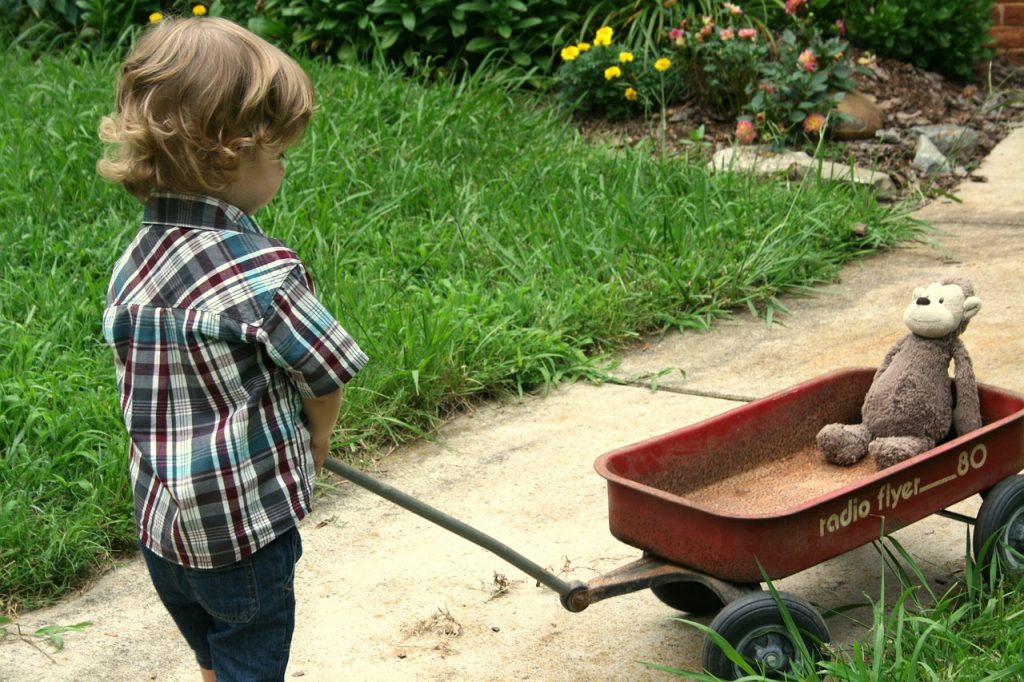 boy with wagon